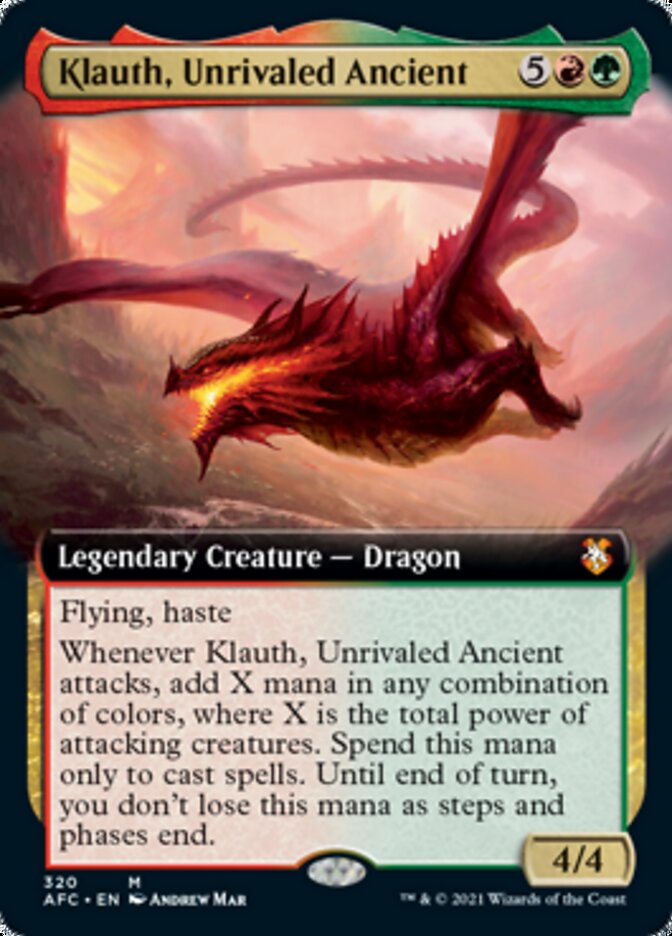 Klauth, Unrivaled Ancient (Extended Art) [Dungeons & Dragons: Adventures in the Forgotten Realms Commander] | Lots Moore NSW