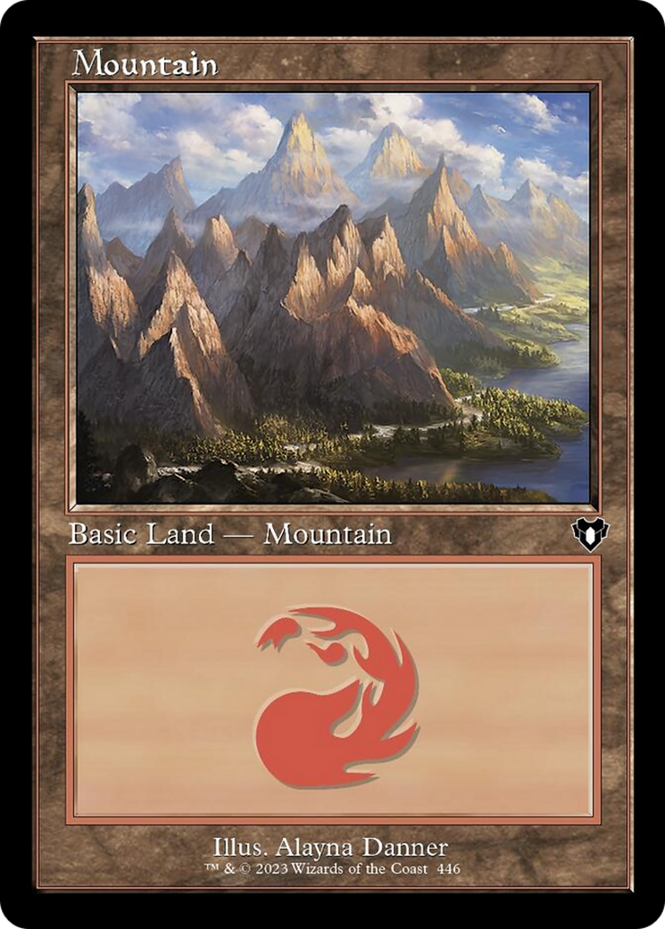 Mountain (446) (Retro) [Commander Masters] | Lots Moore NSW