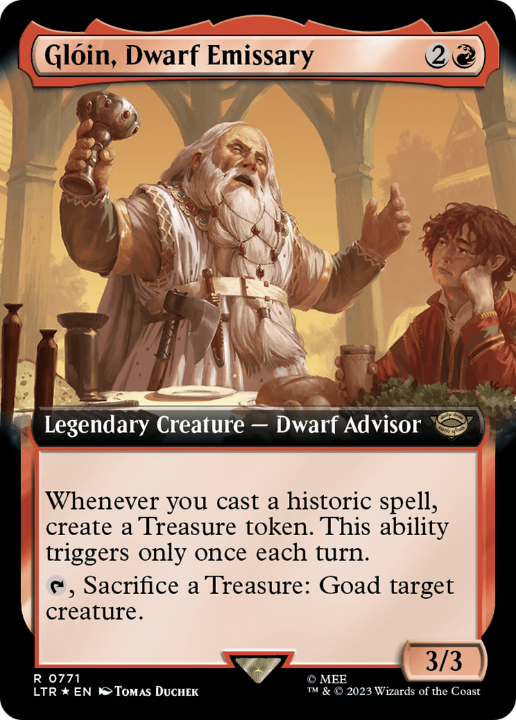 Gloin, Dwarf Emissary (Extended Art) (Surge Foil) [The Lord of the Rings: Tales of Middle-Earth] | Lots Moore NSW