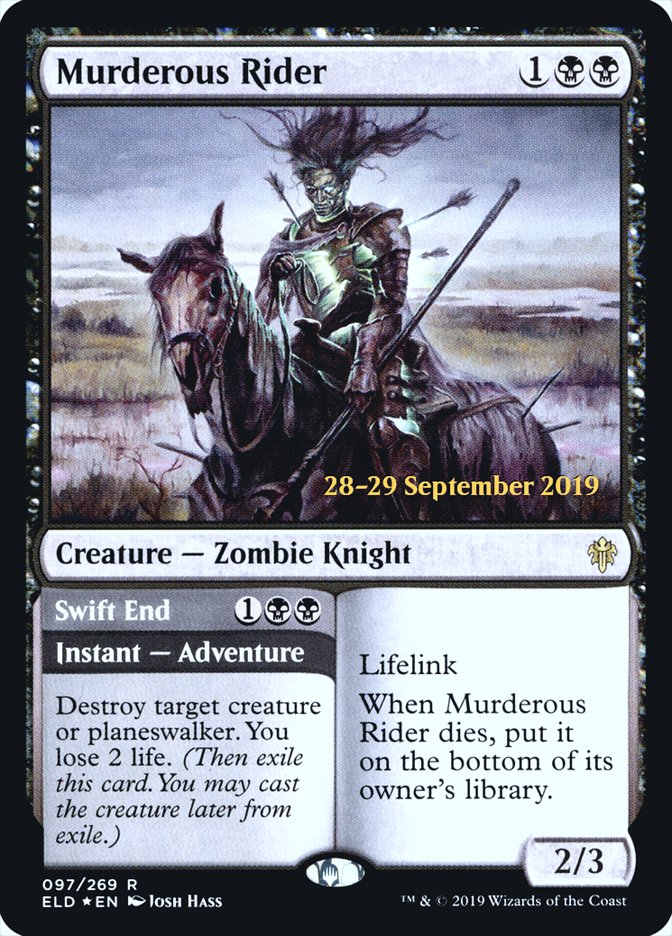 Murderous Rider // Swift End [Throne of Eldraine Prerelease Promos] | Lots Moore NSW