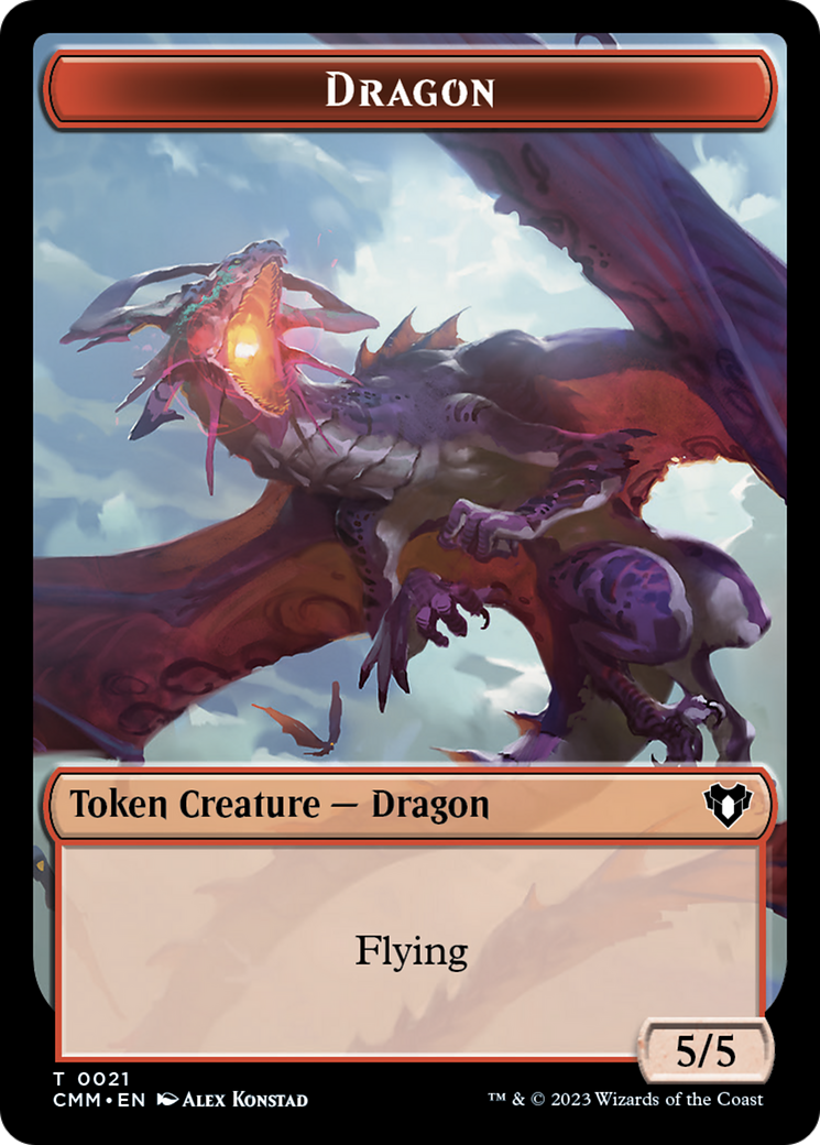 Saproling // Dragon (0021) Double-Sided Token [Commander Masters Tokens] | Lots Moore NSW