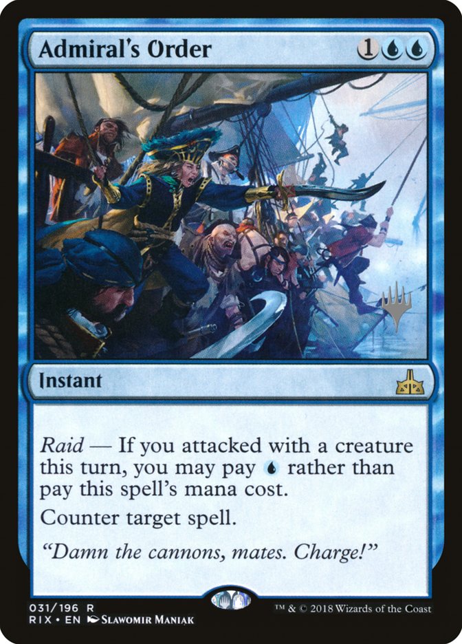 Admiral's Order (Promo Pack) [Rivals of Ixalan Promos] | Lots Moore NSW