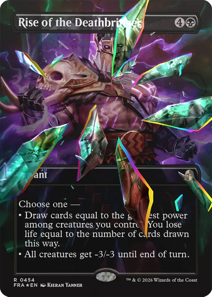 Rise of the Deathbringer (Borderless) (Facet Foil) [Reality Fracture] | Lots Moore NSW
