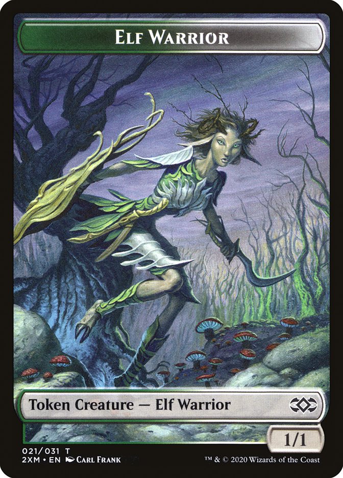 Golem // Elf Warrior Double-Sided Token [Double Masters Tokens] | Lots Moore NSW