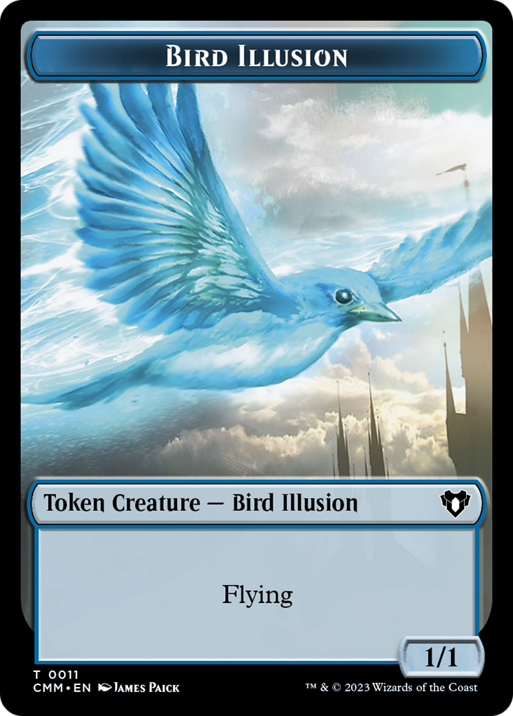 Bird // Bird Illusion Double-Sided Token [Commander Masters Tokens] | Lots Moore NSW