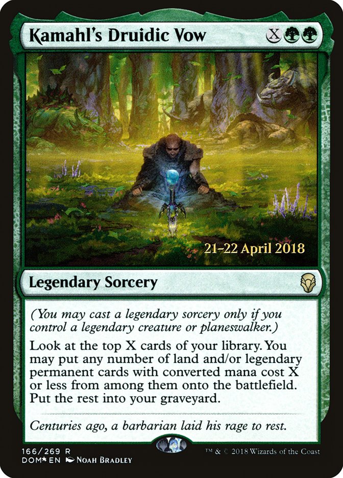 Kamahl's Druidic Vow [Dominaria Prerelease Promos] | Lots Moore NSW