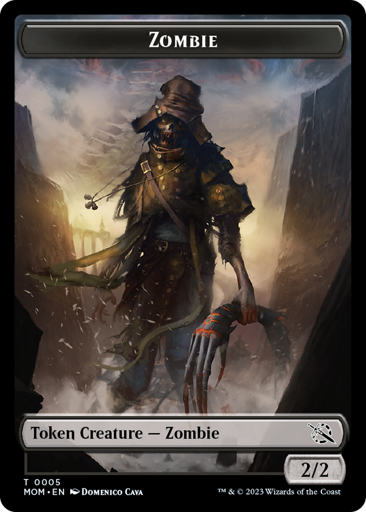 Warrior // Zombie Double-Sided Token [March of the Machine Tokens] | Lots Moore NSW