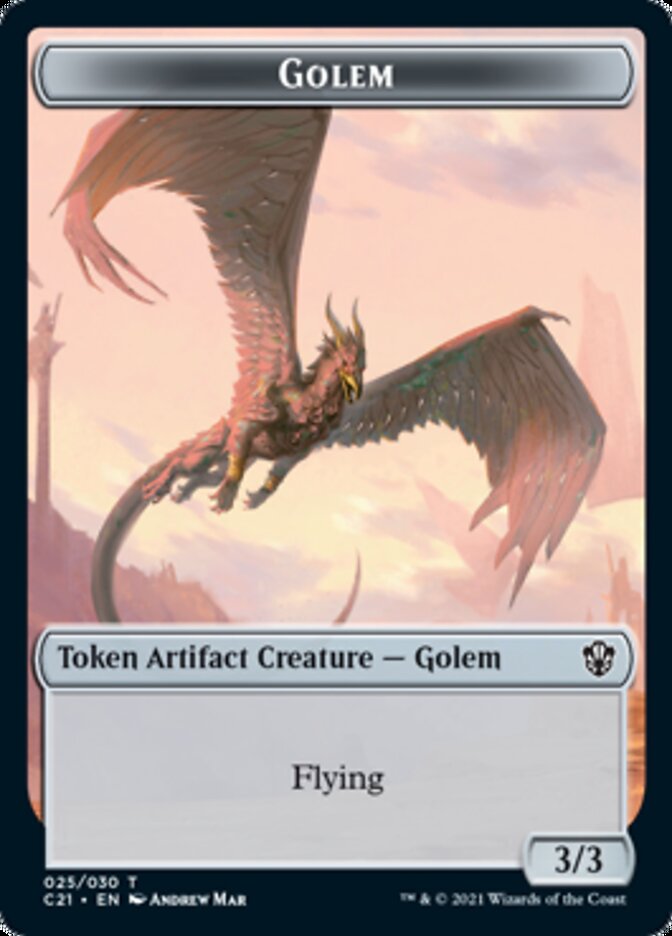 Golem (025) // Thopter Double-Sided Token [Commander 2021 Tokens] | Lots Moore NSW