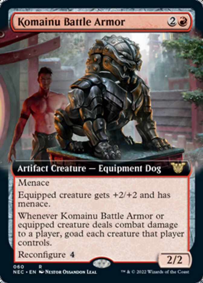 Komainu Battle Armor (Extended Art) [Kamigawa: Neon Dynasty Commander] | Lots Moore NSW