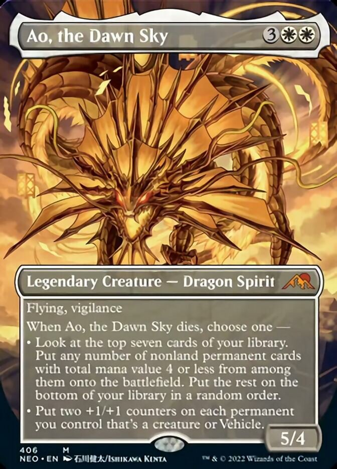 Ao, the Dawn Sky (Borderless Alternate Art) [Kamigawa: Neon Dynasty] | Lots Moore NSW