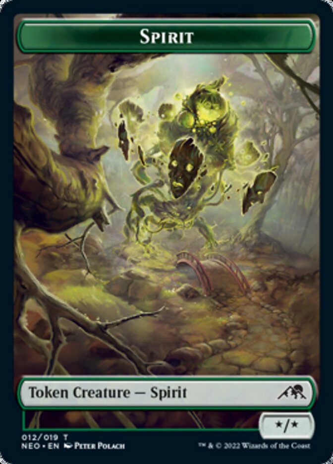 Spirit (002) // Spirit (012) Double-Sided Token [Kamigawa: Neon Dynasty Tokens] | Lots Moore NSW