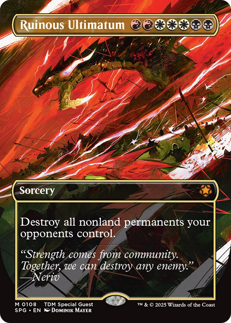 Ruinous Ultimatum (Borderless) [Tarkir: Dragonstorm Special Guests] | Lots Moore NSW
