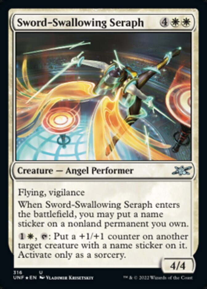 Sword-Swallowing Seraph (Galaxy Foil) [Unfinity] | Lots Moore NSW