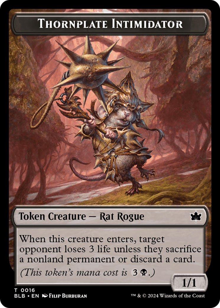 Thornplate Intimidator Token [Bloomburrow Tokens] | Lots Moore NSW