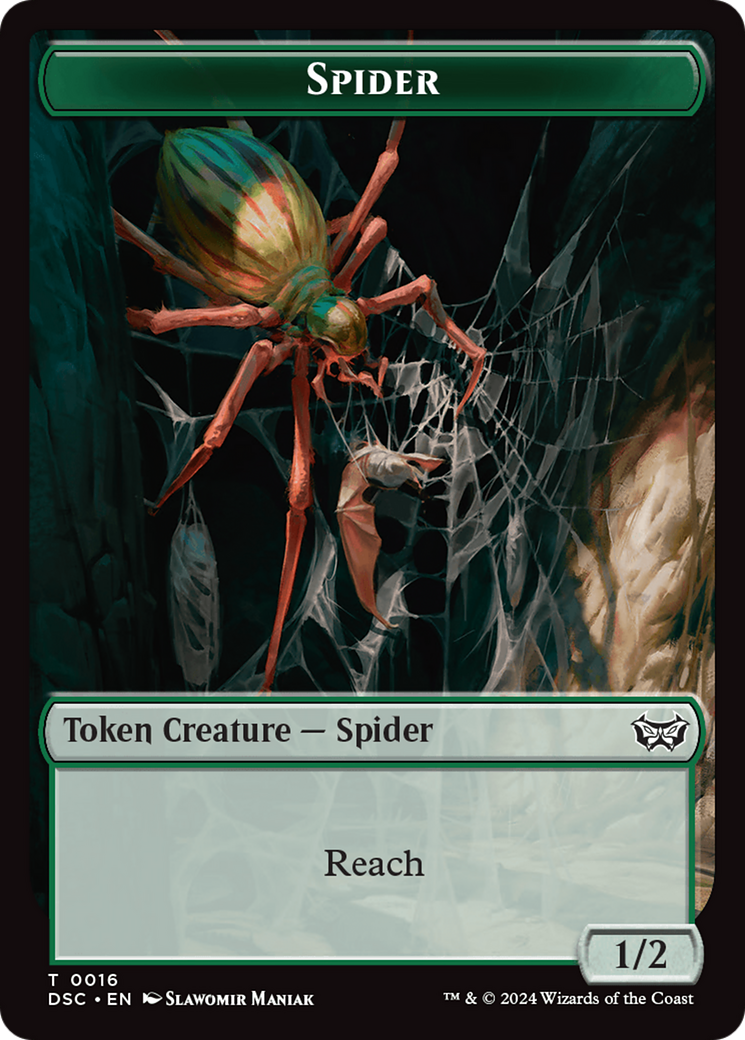 Insect (0012) // Spider Double-Sided Token [Duskmourn: House of Horror Commander Tokens] | Lots Moore NSW
