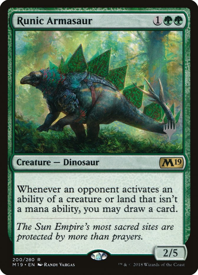 Runic Armasaur (Promo Pack) [Core Set 2019 Promos] | Lots Moore NSW