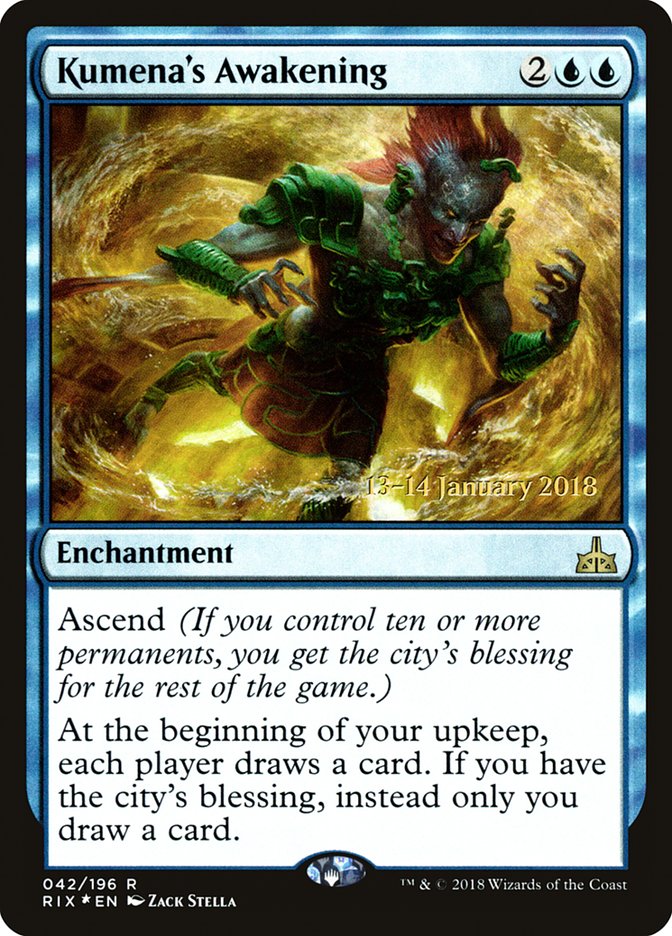 Kumena's Awakening [Rivals of Ixalan Prerelease Promos] | Lots Moore NSW