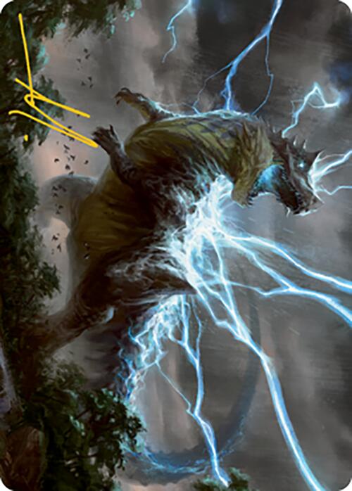 Thrasta, Tempest's Roar Art Card (41) (Gold-Stamped Signature) [Modern Horizons 2 Art Series] | Lots Moore NSW