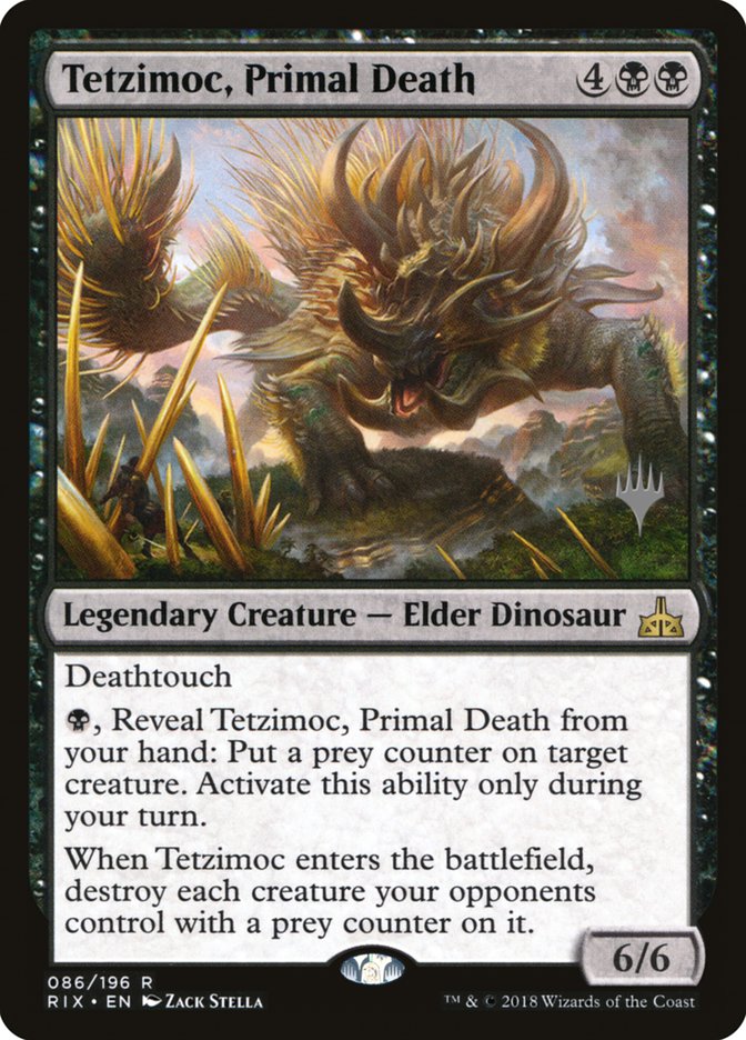 Tetzimoc, Primal Death (Promo Pack) [Rivals of Ixalan Promos] | Lots Moore NSW