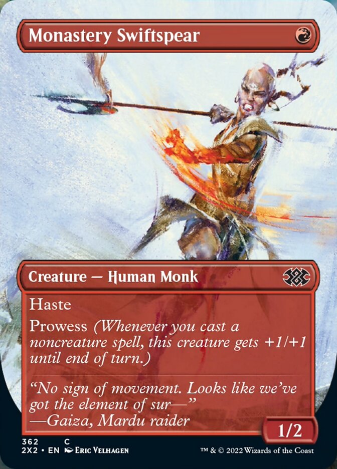Monastery Swiftspear (Borderless Alternate Art) [Double Masters 2022] | Lots Moore NSW