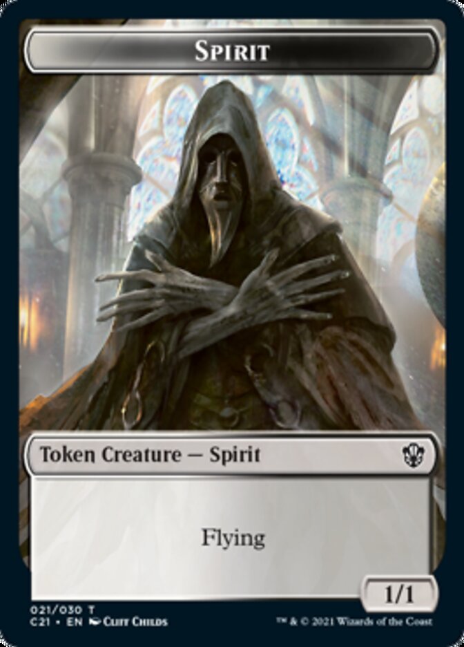 Zombie // Spirit Double-Sided Token [Commander 2021 Tokens] | Lots Moore NSW