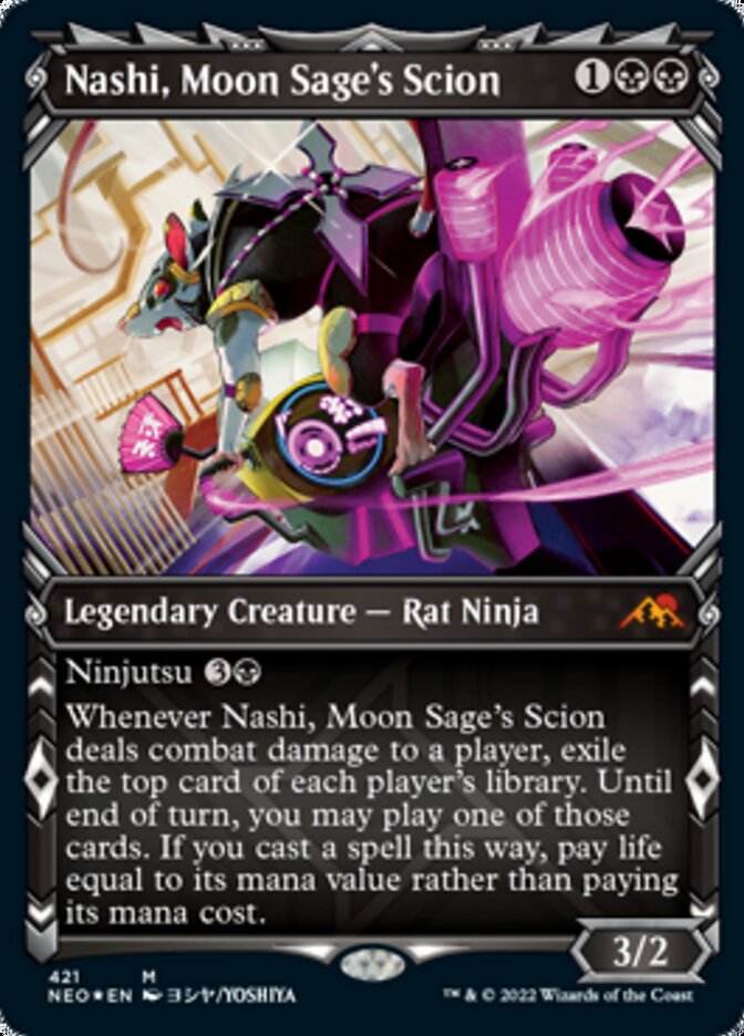 Nashi, Moon Sage's Scion (Showcase) (Foil Etched) [Kamigawa: Neon Dynasty] | Lots Moore NSW