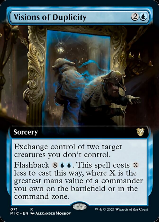 Visions of Duplicity (Extended Art) [Innistrad: Midnight Hunt Commander] | Lots Moore NSW