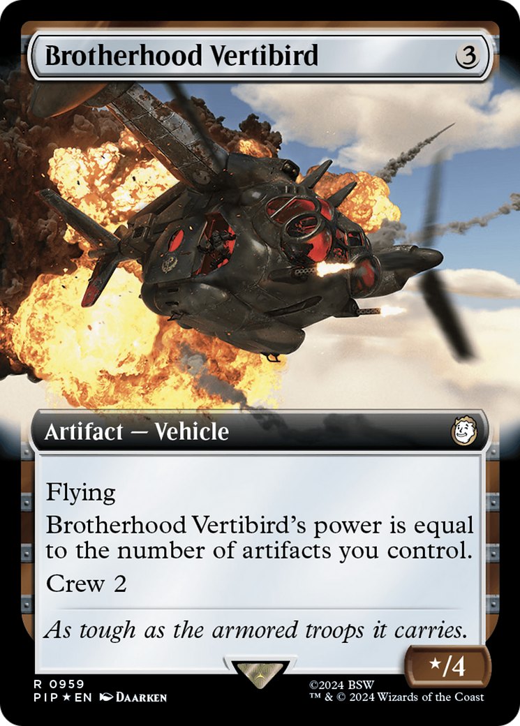 Brotherhood Vertibird (Extended Art) (Surge Foil) [Fallout] | Lots Moore NSW