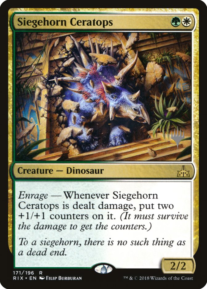 Siegehorn Ceratops (Promo Pack) [Rivals of Ixalan Promos] | Lots Moore NSW