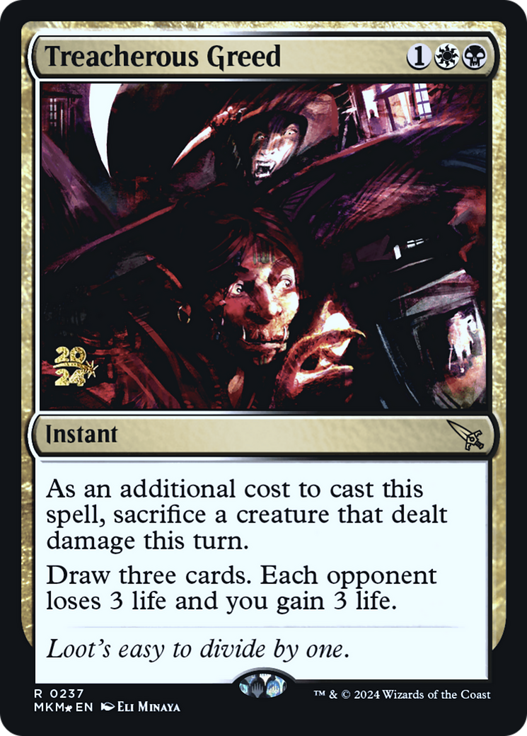 Treacherous Greed [Murders at Karlov Manor Prerelease Promos] | Lots Moore NSW