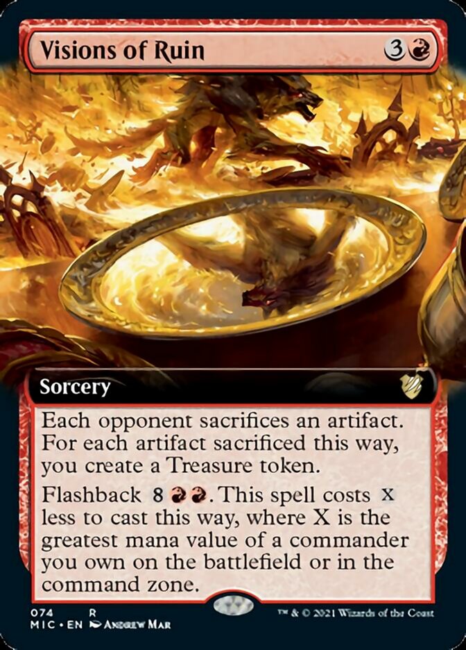 Visions of Ruin (Extended Art) [Innistrad: Midnight Hunt Commander] | Lots Moore NSW