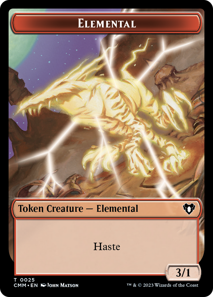 Human Soldier // Elemental (0025) Double-Sided Token [Commander Masters Tokens] | Lots Moore NSW