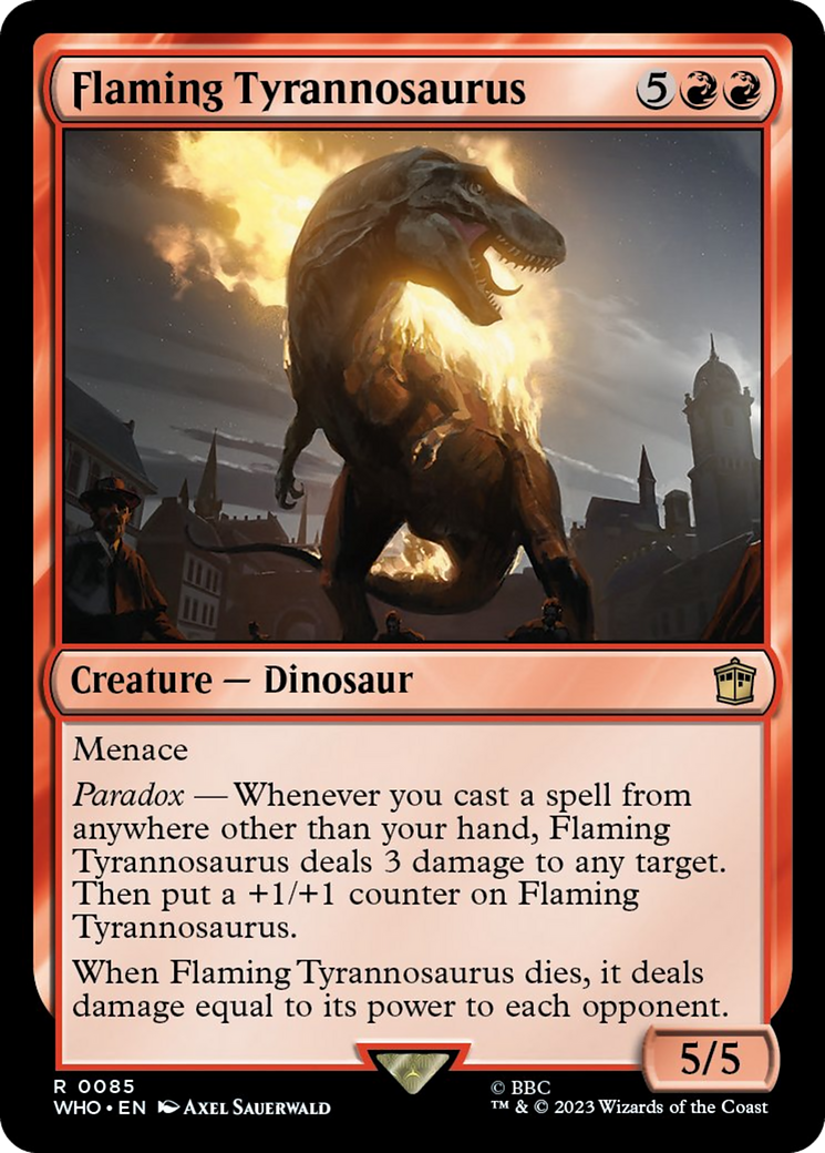Flaming Tyrannosaurus [Doctor Who] | Lots Moore NSW