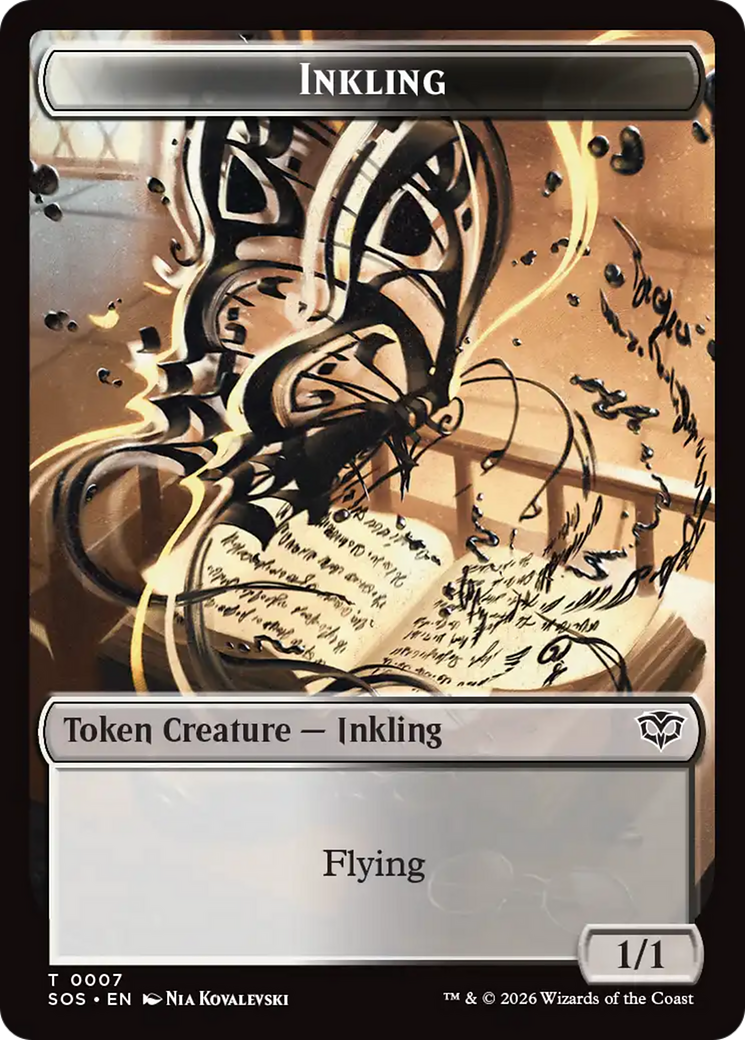 Inkling (0007) // Spirit (0011) Double-Sided Token [Secrets of Strixhaven Tokens] | Lots Moore NSW