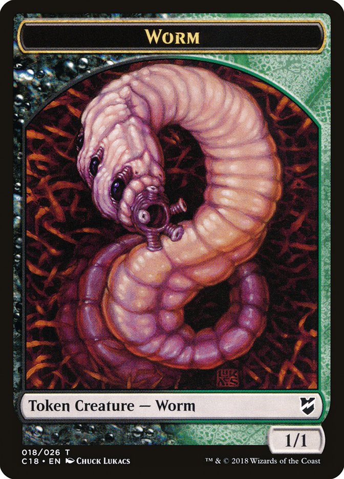 Cat Warrior // Worm Double-Sided Token [Commander 2018 Tokens] | Lots Moore NSW