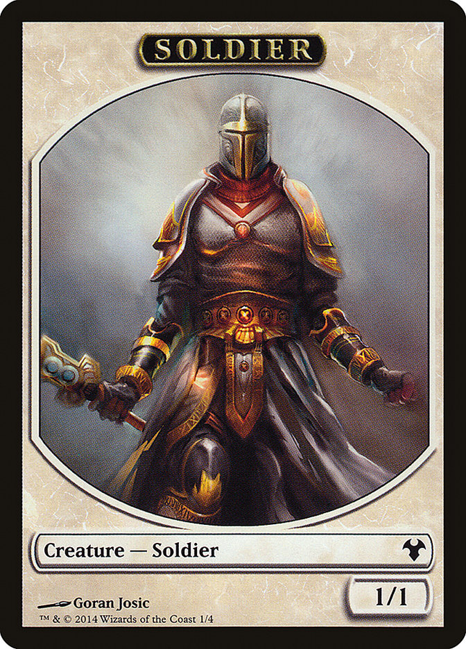 Soldier // Spirit Double-Sided Token [Modern Event Deck 2014 Tokens] | Lots Moore NSW