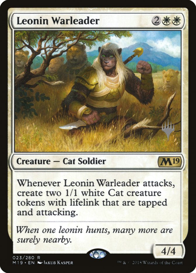 Leonin Warleader (Promo Pack) [Core Set 2019 Promos] | Lots Moore NSW