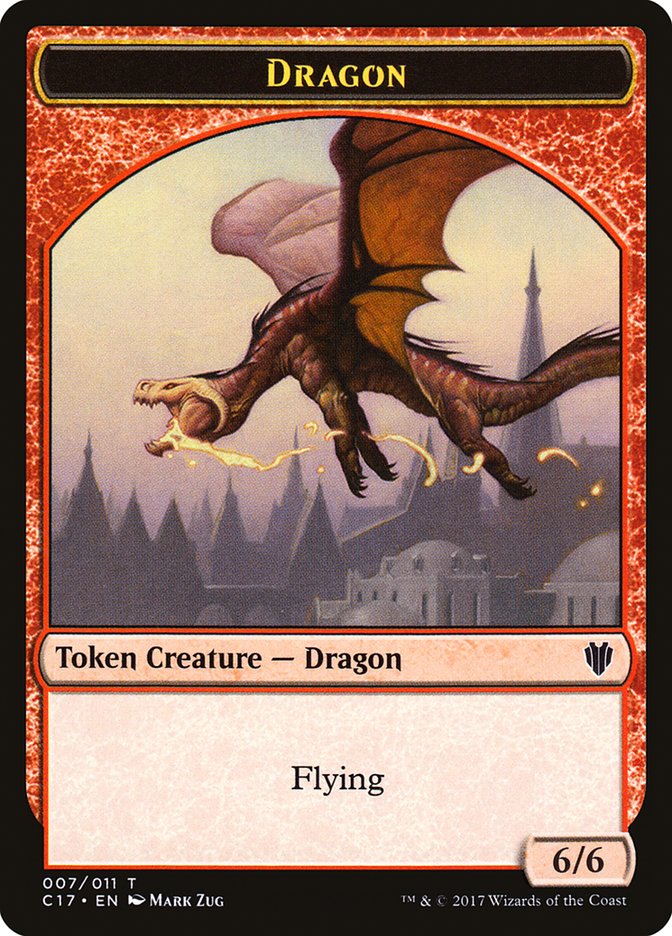 Cat Dragon // Dragon (007) Double-Sided Token [Commander 2017 Tokens] | Lots Moore NSW