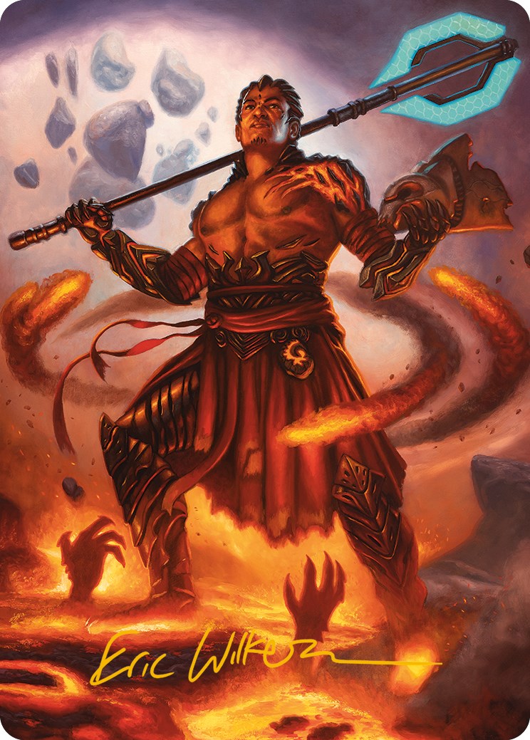 Koth, Fire of Resistance Art Card (Gold-Stamped Signature) [Phyrexia: All Will Be One Art Series] | Lots Moore NSW