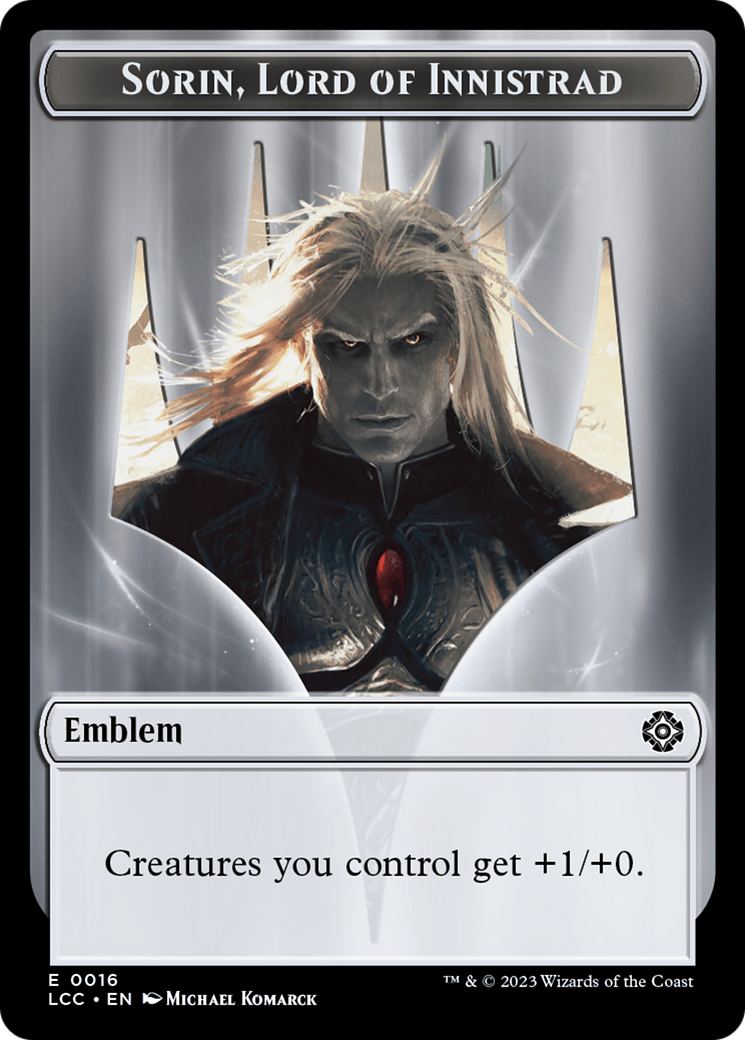 Emblem - Sorin, Lord of Innistrad // Vampire (0004) Double-Sided Token [The Lost Caverns of Ixalan Commander Tokens] | Lots Moore NSW