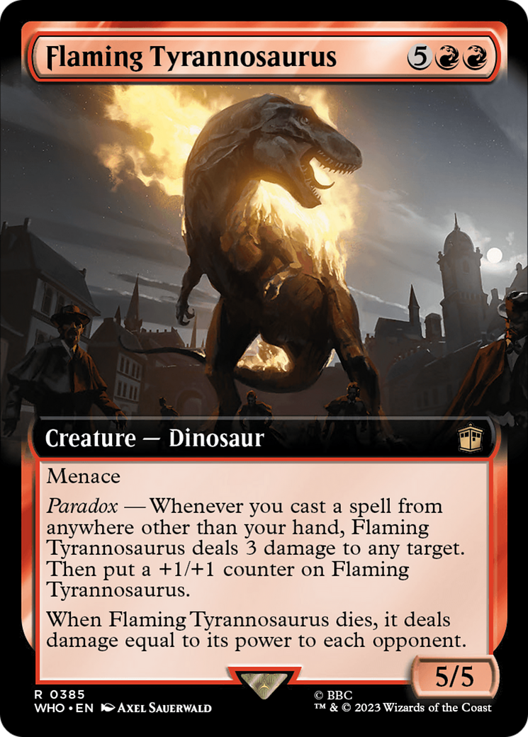 Flaming Tyrannosaurus (Extended Art) [Doctor Who] | Lots Moore NSW