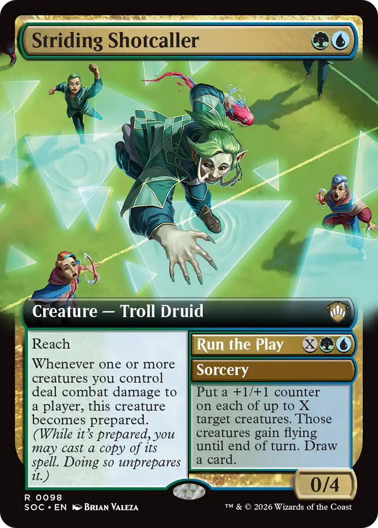 Striding Shotcaller (Extended Art) [Secrets of Strixhaven Commander] | Lots Moore NSW