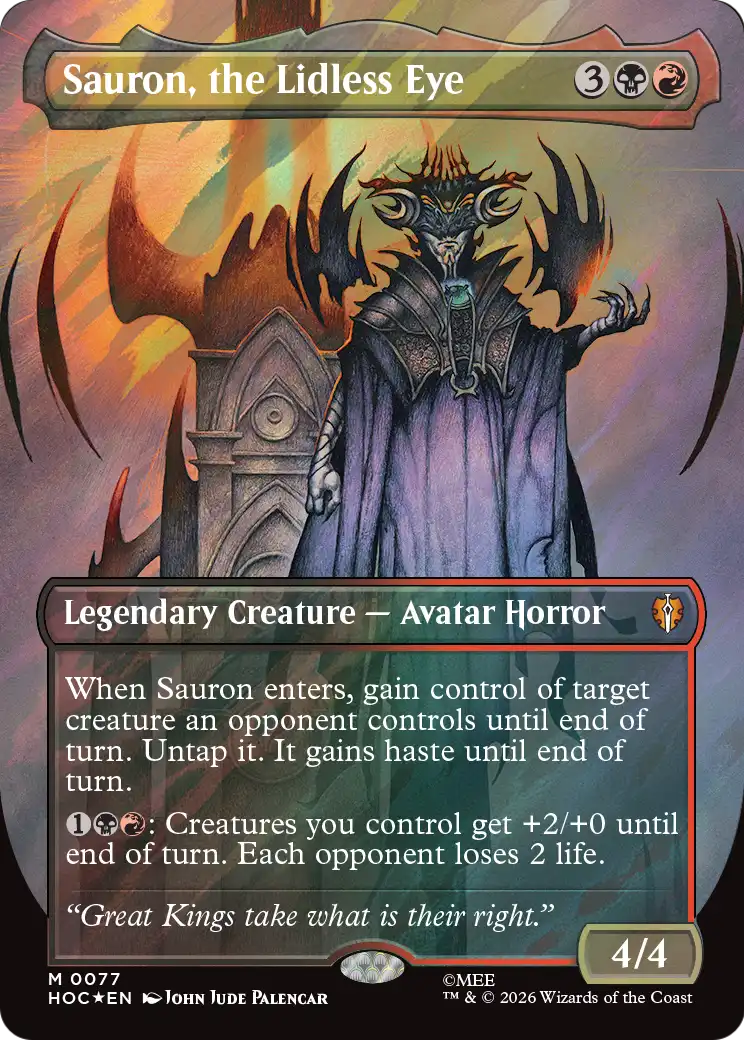 Sauron, the Lidless Eye (Borderless) (Surge Foil) [The Hobbit: Eternal-Legal] | Lots Moore NSW