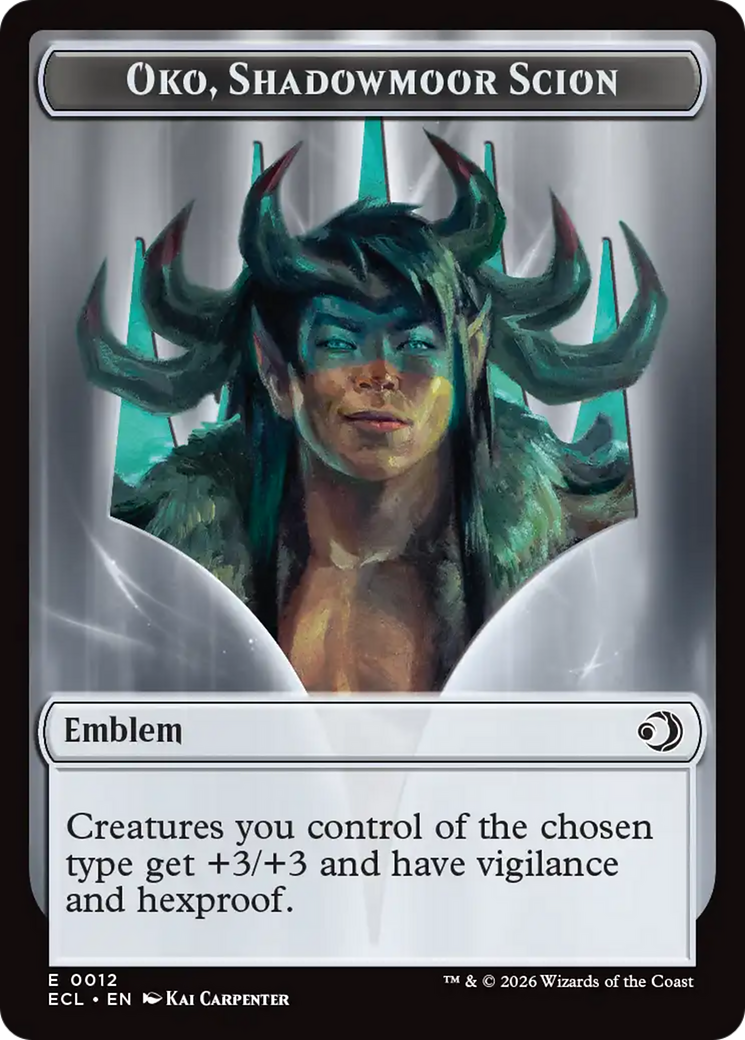 Elk // Emblem - Oko, Shadowmoor Scion Double-Sided Token [Lorwyn Eclipsed Tokens] | Lots Moore NSW