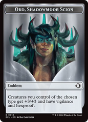 Elk // Emblem - Oko, Shadowmoor Scion Double-Sided Token [Lorwyn Eclipsed Tokens] | Lots Moore NSW