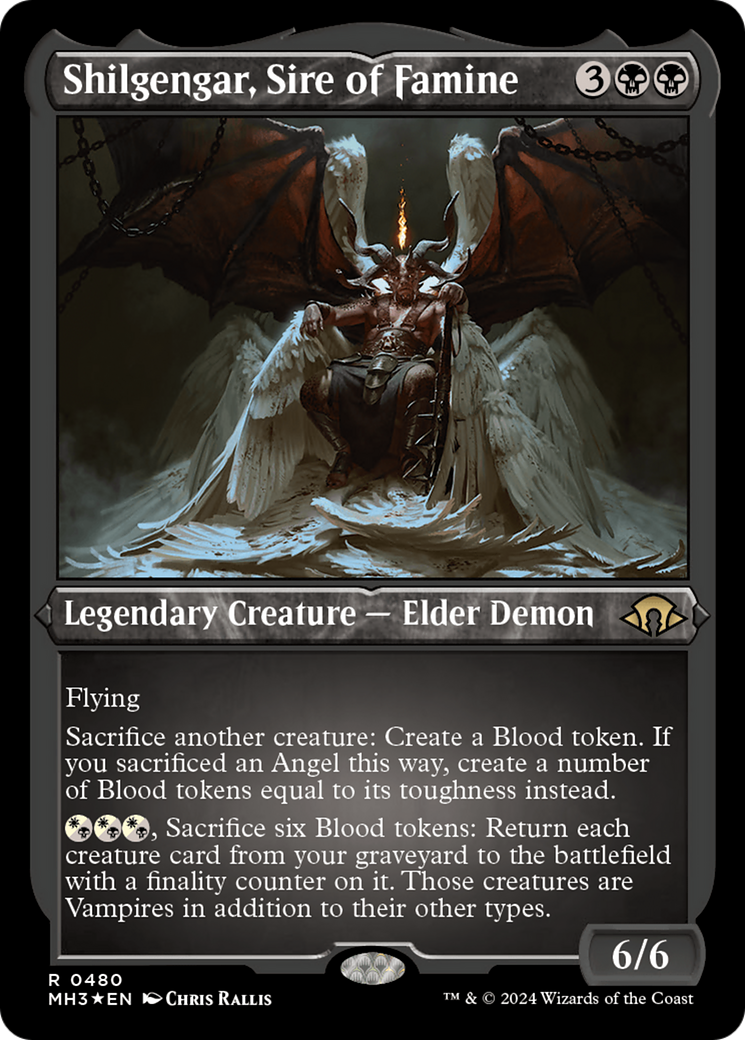 Shilgengar, Sire of Famine (Foil Etched) [Modern Horizons 3] | Lots Moore NSW