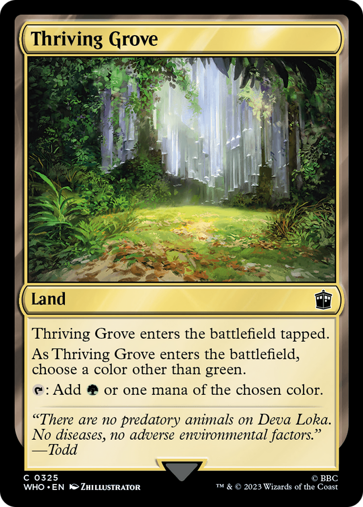 Thriving Grove [Doctor Who] | Lots Moore NSW