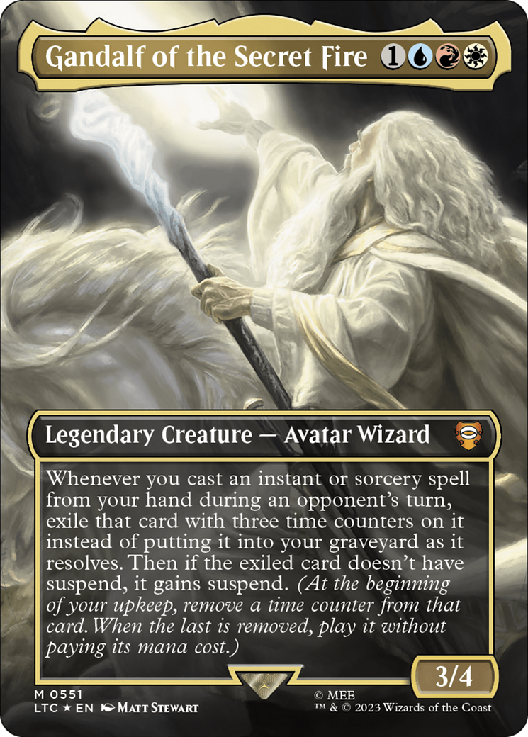 Gandalf of the Secret Fire (Borderless) (Surge Foil) [The Lord of the Rings: Tales of Middle-Earth Commander] | Lots Moore NSW