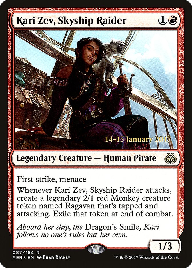 Kari Zev, Skyship Raider [Aether Revolt Prerelease Promos] | Lots Moore NSW