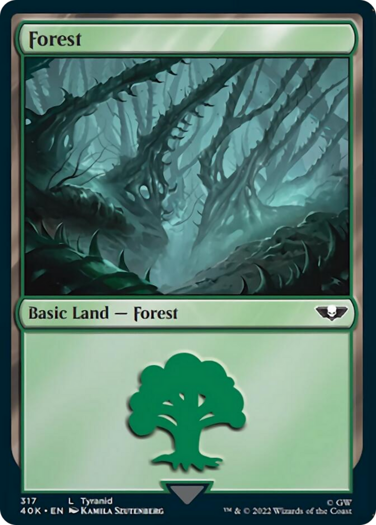 Forest (317) (Surge Foil) [Warhammer 40,000] | Lots Moore NSW